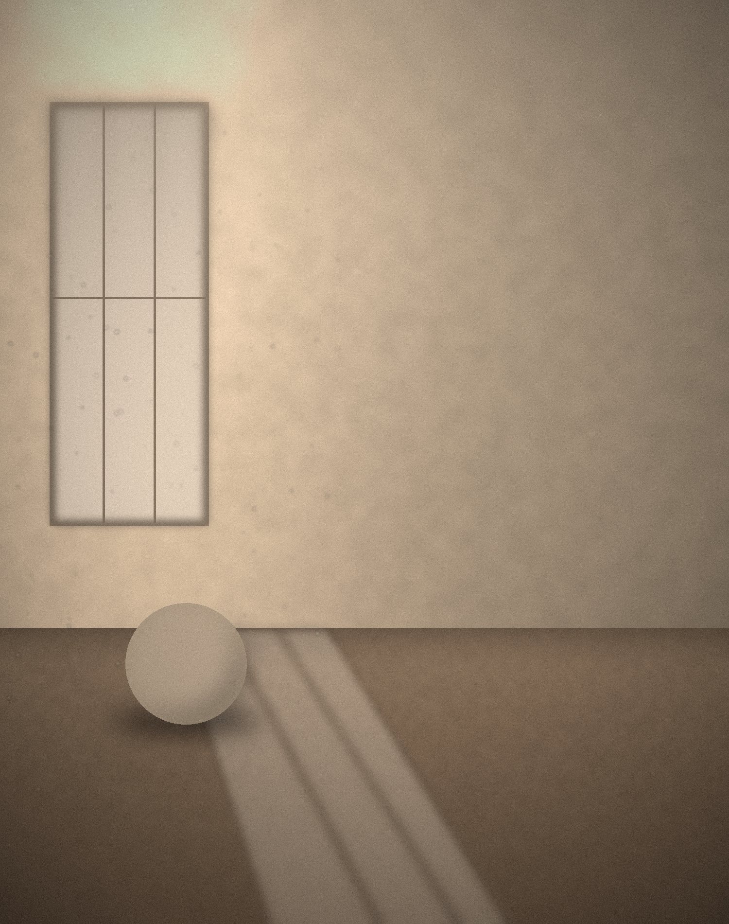 Light falling across a plaster wall